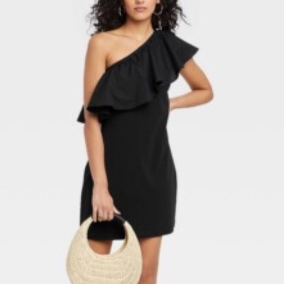 a new day Dresses & Skirts - 3/$10 a new day Black One Shoulder Dress